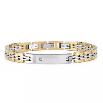 Bransoletka Nomination Italy Virtus Code z białym diamentem 0.008 ct w kolorze złoto-srebrnym.webp